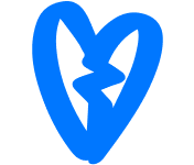 Декоративное синее сердце со знаком стоп